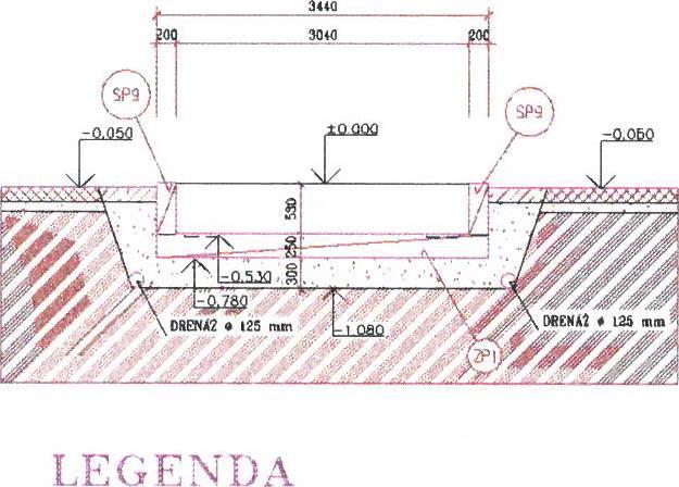 H1ÍZ A - A PŮDORYS CHRÁNICKA PVC «60mm - DĚLKA... m ZÁKLADOVÁ PATKA U90 * 3440 x 780 mm. HMOTNOST 3500kg. 2ks STENOV?