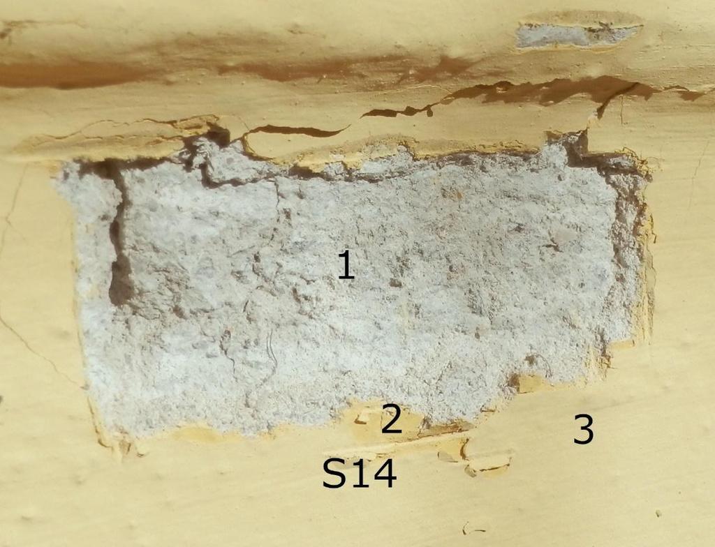Obrázek 19 - Sonda S14 Jižní fasáda hladká plocha nad kordonovou