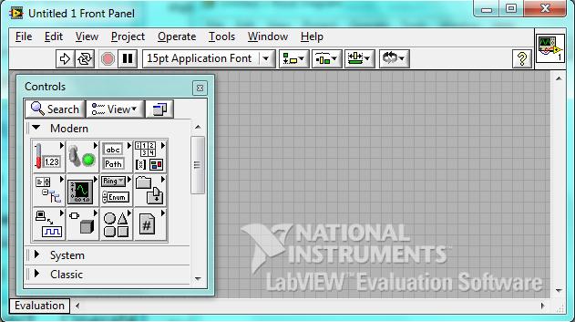 Obr. 4.2: Čelní panel Při kliknutí pravým tlačítkem myši na čelní panel se objeví paleta Controls.