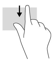 Možnosti příkazů aplikace zobrazíte jemným přejetím prstem od horního okraje.