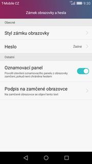 Nastavení zámku displeje stisknete ikonu Nastavení.