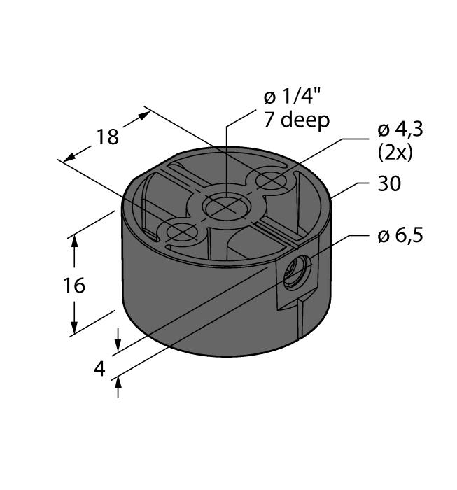 Příslušenství Identifikační číslo Rozměrový náčrtek P1-Ri-QR14 1590812 snímače polohy pro indukční rotační senzory P2-Ri-QR14 1590819 snímače polohy pro indukční