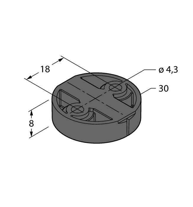 senzorů Ri-QR14 pro převod z duté na plnou hřídel Ø 6 mm HSA-M8-QR14 6901052 Adaptér pro snímací element indukčních úhlových senzorů Ri-QR14 pro převod z duté na