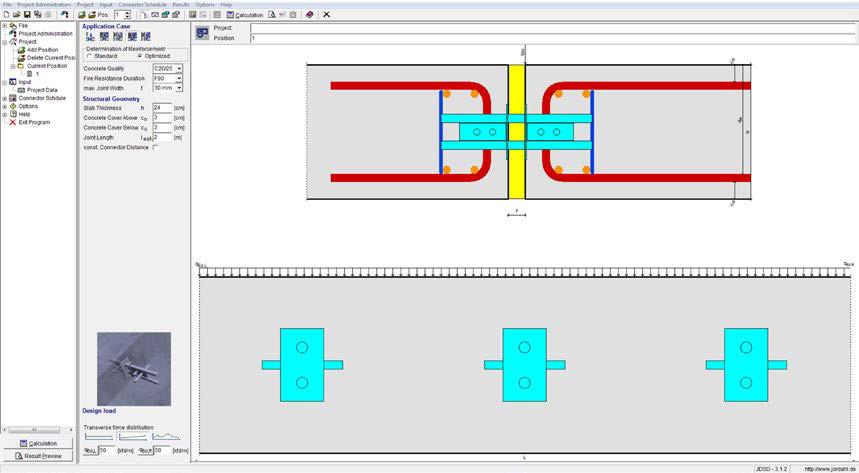 Software Software JDSD Uživatelsky přívětivý software od firmy JORDAHL pomáhá navrhnout optimální dvojitý dilatační trn JDSD. Tento návrh vychází z osvědčení stavebního dozoru Z-15.7-237.