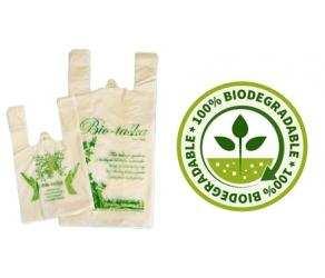 KOMPOSTOVATELNÉ TAŠKY Z CUKROVÉ TŘTINY Ekologické tašky jsou vyrobeny z kukuřičného škrobu, rostlinných škrobů a vláken z cukrové