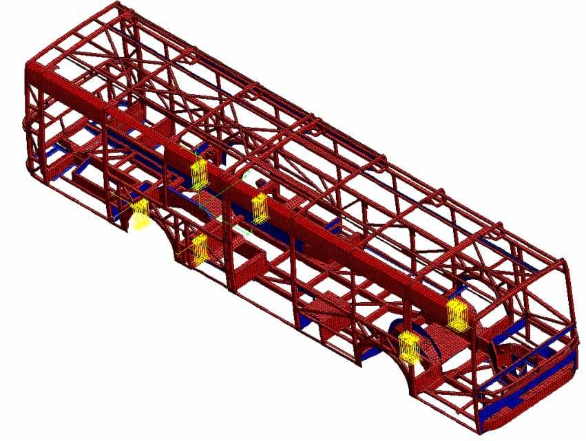 Kombinace různých oborů mechaniky Příklad řešení reálného komplexního problému Analýza životnosti konstrukce trolejbusu (složitá