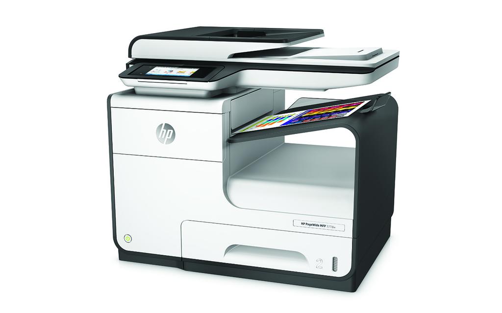 Datový list Multifunkční tiskárna HP PageWide 77dw Nejrychlejší multifunkční tiskárna HP ve své třídě nabízející výjimečnou užitnou hodnotu HP PageWide tiskne barevné dokumenty