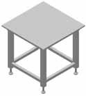 Es werden zwei rten unterschieden: Unterbauten ohne Tischplatte Wird der Unterbau für Schwingförderer mit einer PÜSCHEL Schalldämmhaube verwendet, ist nur ein Unterbau ohne Tischplatte erforderlich.