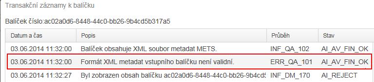 Zobrazení digitálního obsahu přijatého balíčku Označte vyhledaný balíček (dokument) a pomocí tlačítka <Stáhnout balíček> se zobrazí okno se soubory ke stažení