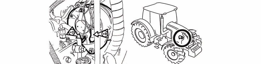 ELEKTRICKÁ INSTALACE Údržba alternátoru E606a Při mytí a čištění traktoru chraňte alternátor před vniknutím vody nebo nafty! Za provozu se nesmí odpojit alternátor od akumulátoru!