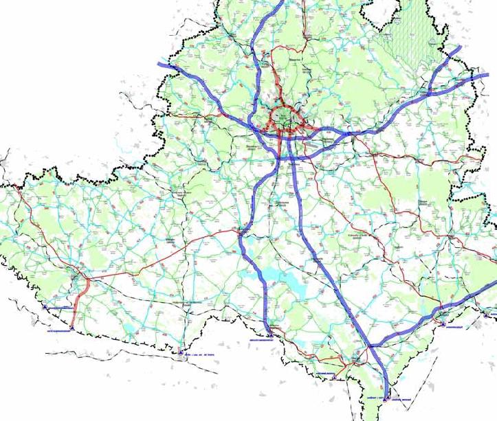 Tyto varianty jsou zobrazeny na následujících obrázcích: Porovnání oficiální a alternativní silniční koncepce JMK (ing.