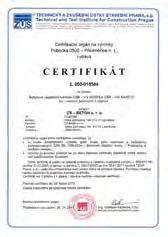 a podporuje certifikaci ve smyslu