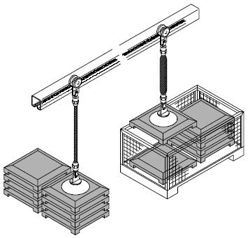 5.3 Jednoduché polohovací systémy 5.3.1 Zvedání při manipulaci s betonovými dlaždicemi a ráfky nákladních vozů Obr.