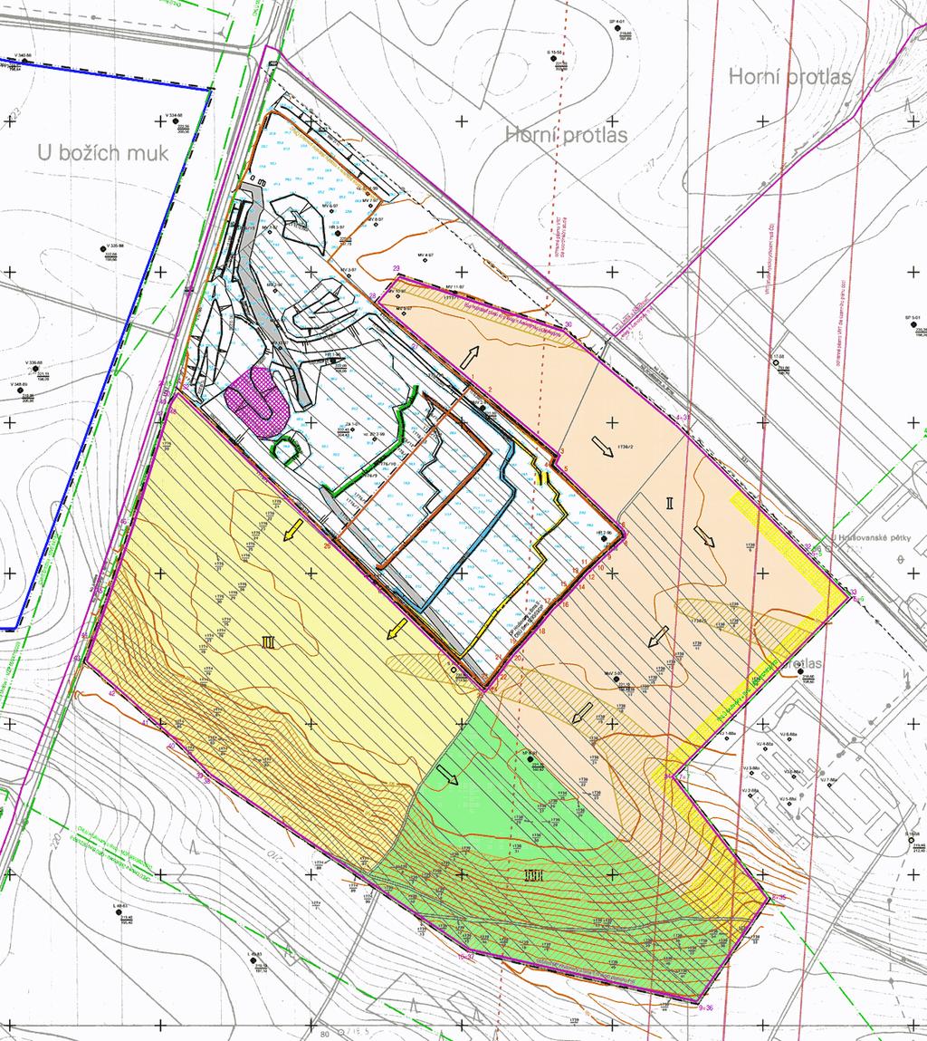ČÁST B část zájmového území, poslední III. etapa bude znamenat dotěžení jihovýchodního cípu ložiska. Obrázek č.