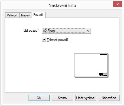 výkresu. Karta Název pojmenování listu.