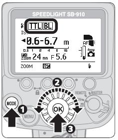 REŽIM TTL Informace získané monitorovacími předblesky využívá fotoaparát k automatickému nastavení výkonu záblesku. K dispozici je buď vyrovnávací záblesk nebo standartní režim.