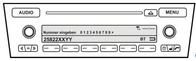 Obr. 64 Nastavení přes Rádio Nastavení 1. Spárujte svůj telefon přes Bluetooth jako obvykle 2. Použijte následující kód 25822XXYY 3.