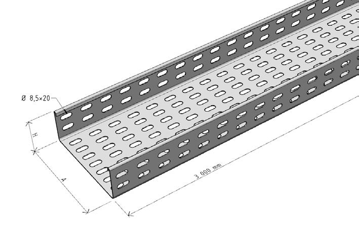 Kabelový žlab LINER L1 H=60mm označení odlnost při požáru pro normovou požárně odolnou instalaci [mm] H [mm] t [mm] [kg/m] balení [ks/m] RD-3111615-3m L1 80/60-P OK 80 60 1,5,100 1ks/3m RD-3111715-3m