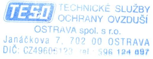 TECHNICKÉ SLUŽBY OCHRANY OVZDUŠÍ OSTRAVA spol. s r.o. člen skupiny TESO ROZPTYLOVÁ STUDIE č. E/4848/2017/RS Příprava stavby plynových kotelen v Orlové Zadavatel: TZB Orlová s.r.o. Slezská 1288 735 14 Orlová - Poruba Vypracoval: Ing.