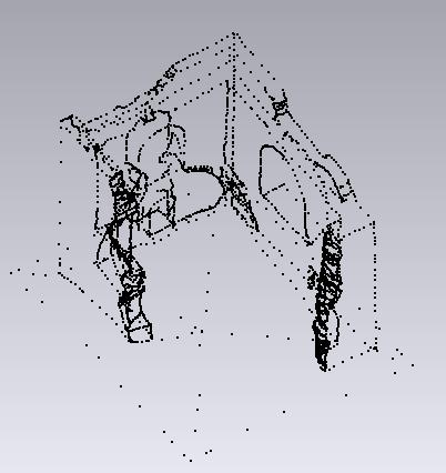 HISTORICKÝ OBJEKT BABA Obr. 25: Drátový model v programech Cyclone a Geomagic Po načtení dat v programu Geomagic (Obr.