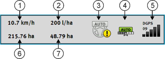 Přejeďte prstem přes oblast počítadla: Zobrazí se další informace.