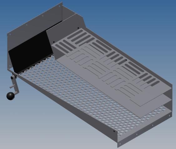 Konstrukce je vyrobená jako výpalek na CNC laseru z plechu ČSN EN 10051 tl. 2mm a je ohnutá do poţadovaného tvaru. Obr.