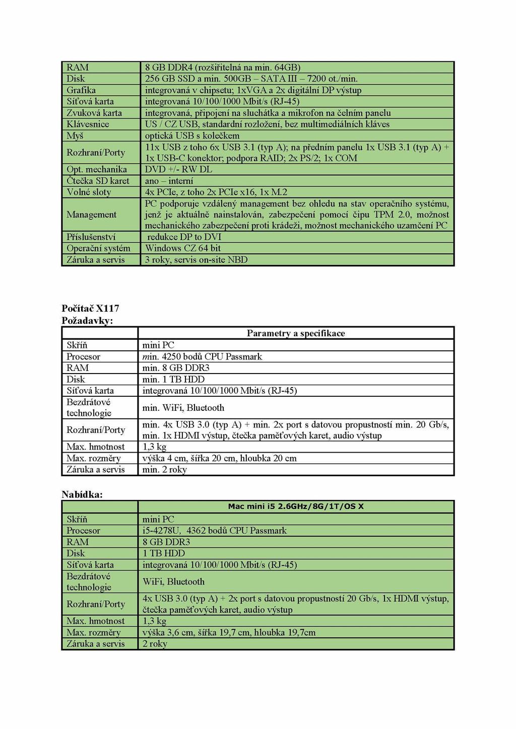 Myš Opt. mechanika Ctečka SD karet Volné sloty Management Příslušenství 8 GB DDR4 (rozšiřitelná na min. 64GB) 256 GB SSD a min. 500GB - SATA III - 7200 ot./min.