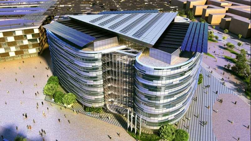 technologické centrum původní projekt byl přepracován 2011, aby lépe vyhovoval požadavkům