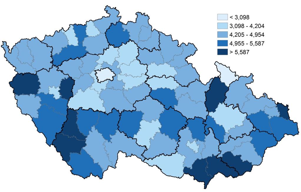 1. Průměrné procento pracovní neschopnosti 2.