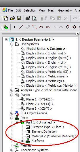 Zadání dalších vlastností modelu (typ elementu, materiálové vlastnosti a tloušťky stěny kelímku) Pomocí FEMPRO jste vytvořili model, který obsahuje body, úsečky, textové řetězce a speciální symboly
