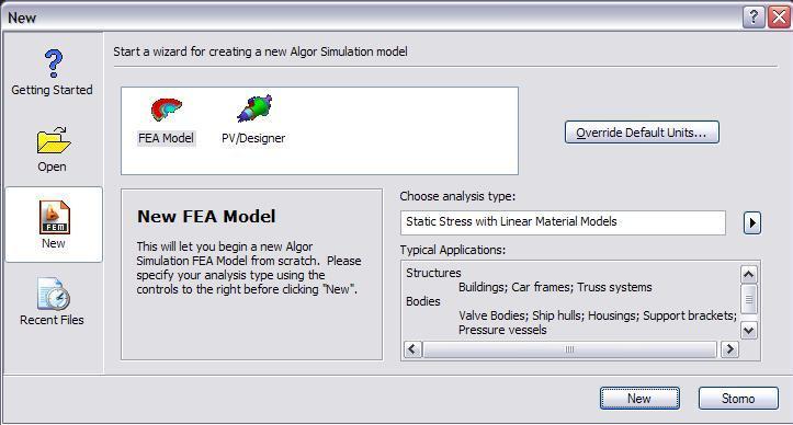 I. PREPROCESSING Vytvoření modelu ve FEA Editor V tomto oddílu je popsán postup tvorby třírozměrného modelu kelímku s připojením okrajových podmínek, zatěžujícího stavu a materiálových vlastností v