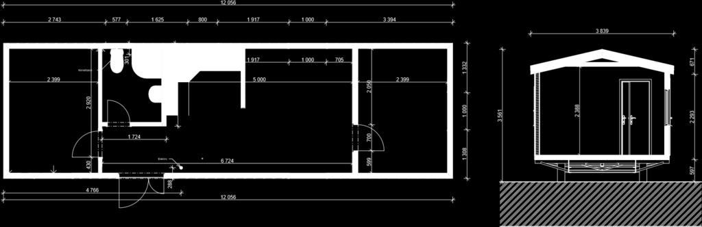 izolací o tl. 200 mm. Na OSB deskách je jako konečná úprava provedena plovoucí podlaha včetně rohových lišt, v koupelně keramická dlažba.