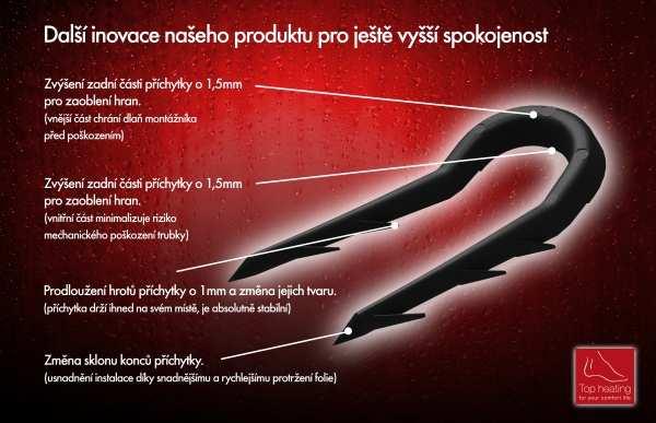 Technický prduktvý list Tp heating Příchytka je dlná prti vyským tlakům a tepltám.