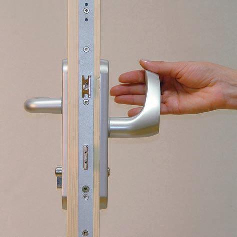ZÁKLAD VYSOKÉ BEZPEČNOSTI Roto DoorSafe C systém vícenásobného uzamykání ovládaný cylindrickou vložkou Ovládání hlavního zámku a přídavných závěrových bodů
