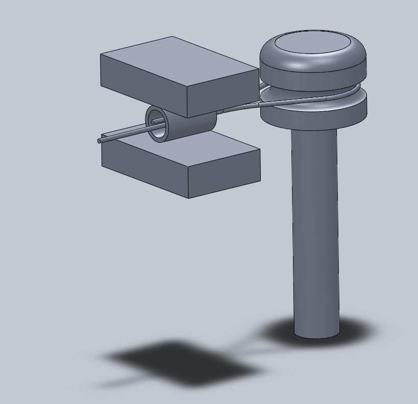 Pro analýzu pevnosti a bezpečnosti spojení drátu sponou jsem vytvořil 3D model zajištění.