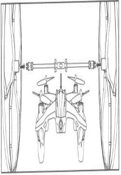 Instalace velkých kol Osaďte kola na pomocí osy a připevněte k tělu rc-modelu, jak je znázorněno na obrázku.