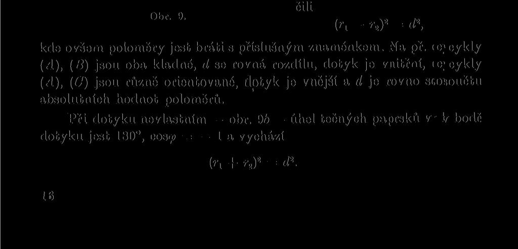 Otočíme-li současně paprsky ta, tb vkladném smyslu o úhell l 90, přejdou tečné paprsky v poloměry MAít MB1 a úhel tečných pajpnrsků rovná se