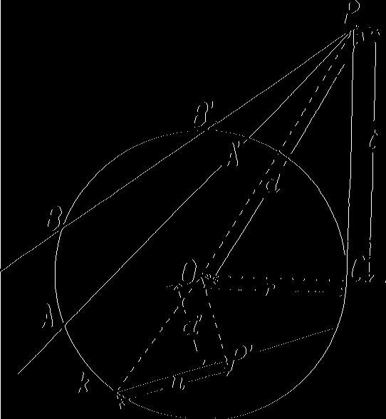 Z elementární geometrie je známo, že součin obou úseků na sečně jdoucí bodem P ke kružnici k je stálý, tedy PA.