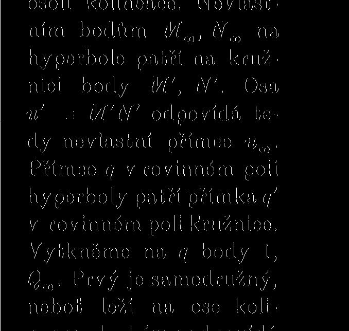 harmonickou čtveřinu. Poněvadž asymptoty jsou k sobě kolmé, půlí úhel sdružených průměrů.