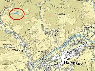 Přehled porovnávaných nemovitostí A) Halenkov, 5 620 m 2 39,15 Kč/m 2 spoluvlastnický podíl 1/4 k pozemku o