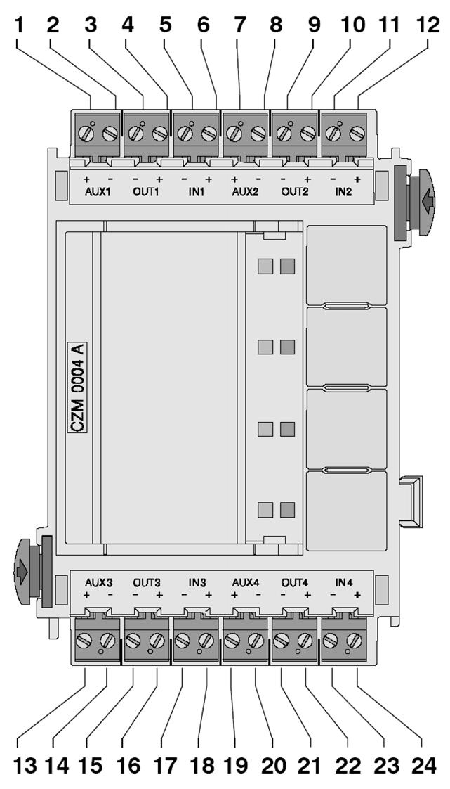 LSN Ústředny elektrické požární signalizace CZM 0004 A Modul pro 4 konvenční zóny 4.998.137.