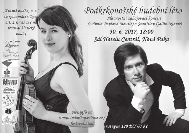 Na programu Podkrkonošského hudebního léta nezazní pouze housle. Jako hosté festivalu budou i sólisté světového formátu - klavírista Stanislav GALLIN (30. června 2017 od 18 hod.