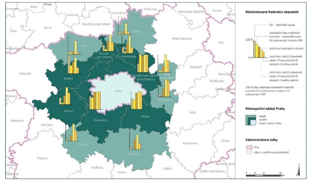 Řešené území Plánu udržitelné mobility Prahy a okolí vychází z vymezení tzv.