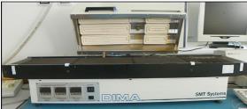 Použité zařízení Pro měření a optimalizaci teplotních profilů bylo použito zařízení konvekční (horkovzdušné) pec HELLER 1812 EXL (HONEYWELL), IR pec DIMA SMRO-0180 (VUT).