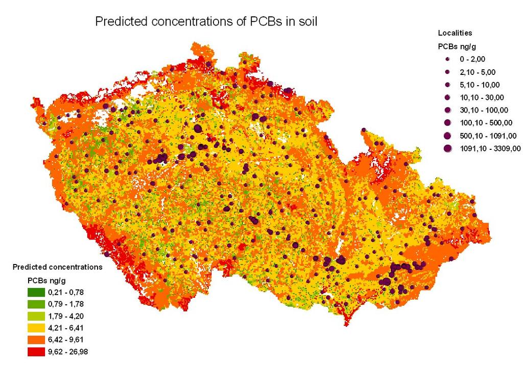 hot spots Počet lokalit = 186 Median = 4.26, 25%-75% = (2.1-9.