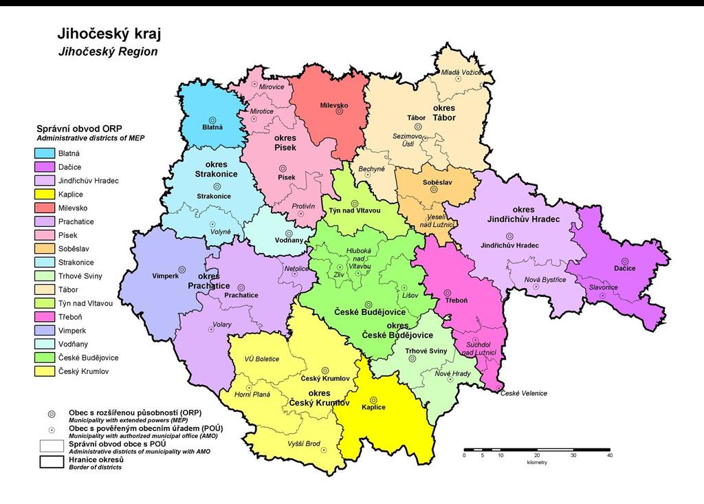 JIHOČESKÝ KRAJ Rozloha 10 058 Km2 Počet obyvatel 640 869 Hustota zalidnění