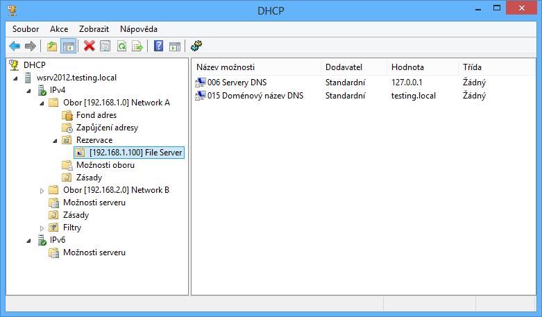 Protokol DHCP Jednotlivé úrovně nastavení DHCP Nastavení pro celý DHCP server Nastavení pro