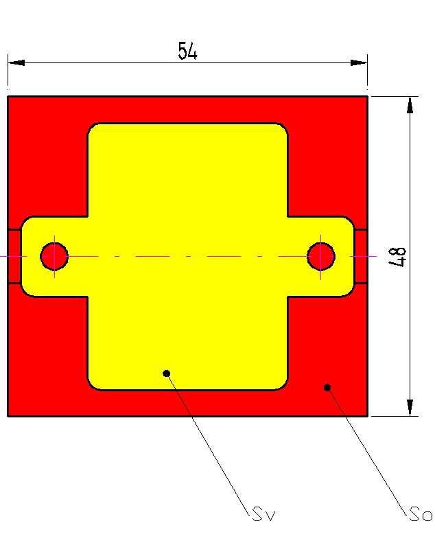 3.2 Využití materiálu Výpočet plochy výstřižku je proveden pomocí programu SolidWorks 2006 s využitímateriálu = s 100 [ %] 1467 využitímateriálu = 100 2592 využitímateriálu = 56,6% v o [ %] Obr. 3.