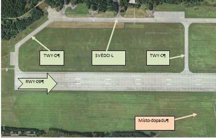 1.12 Popis místa nehody a trosek 1.12.1 Místo LN Místem LN byl travnatý pás jižně RWY na letišti v LKCS se souřadnicemi N 48 56 42,0, E 14 25 21,9 ve výšce 373,95 m n.m. Pravděpodobná trať letu. 1.12.2 Popis trosek Letoun narazil do země přední částí trupu pod úhlem 80-90.