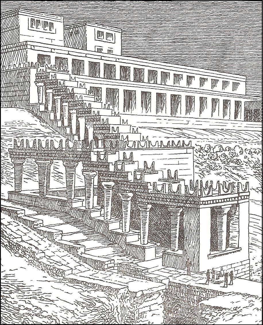 Obr. 28: Řada rohů na Knosském paláci,